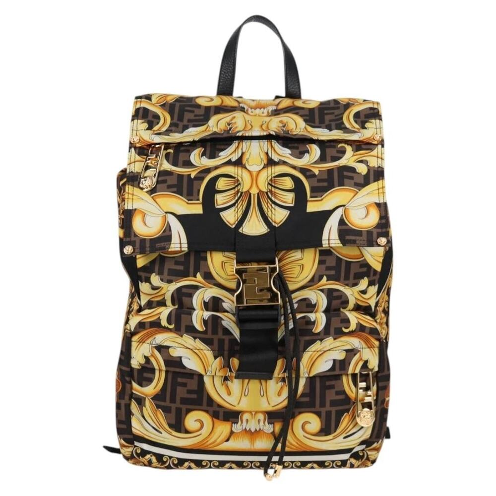 Fendi Zucca Fendace Versace Backpack Black